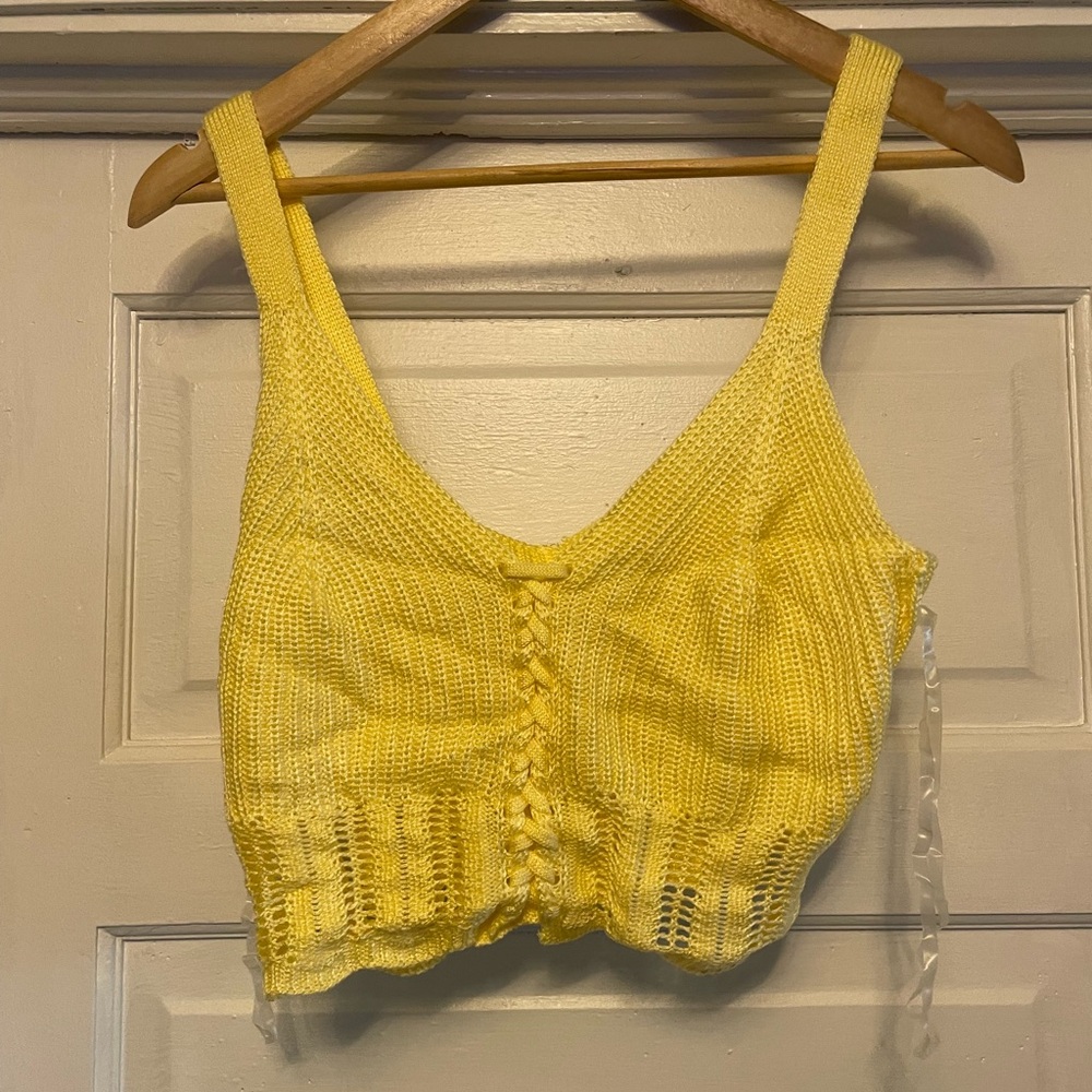 Yellow Knit Women's Top